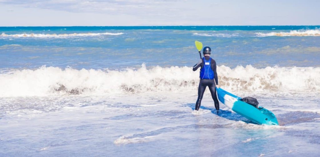 Launching in the surf